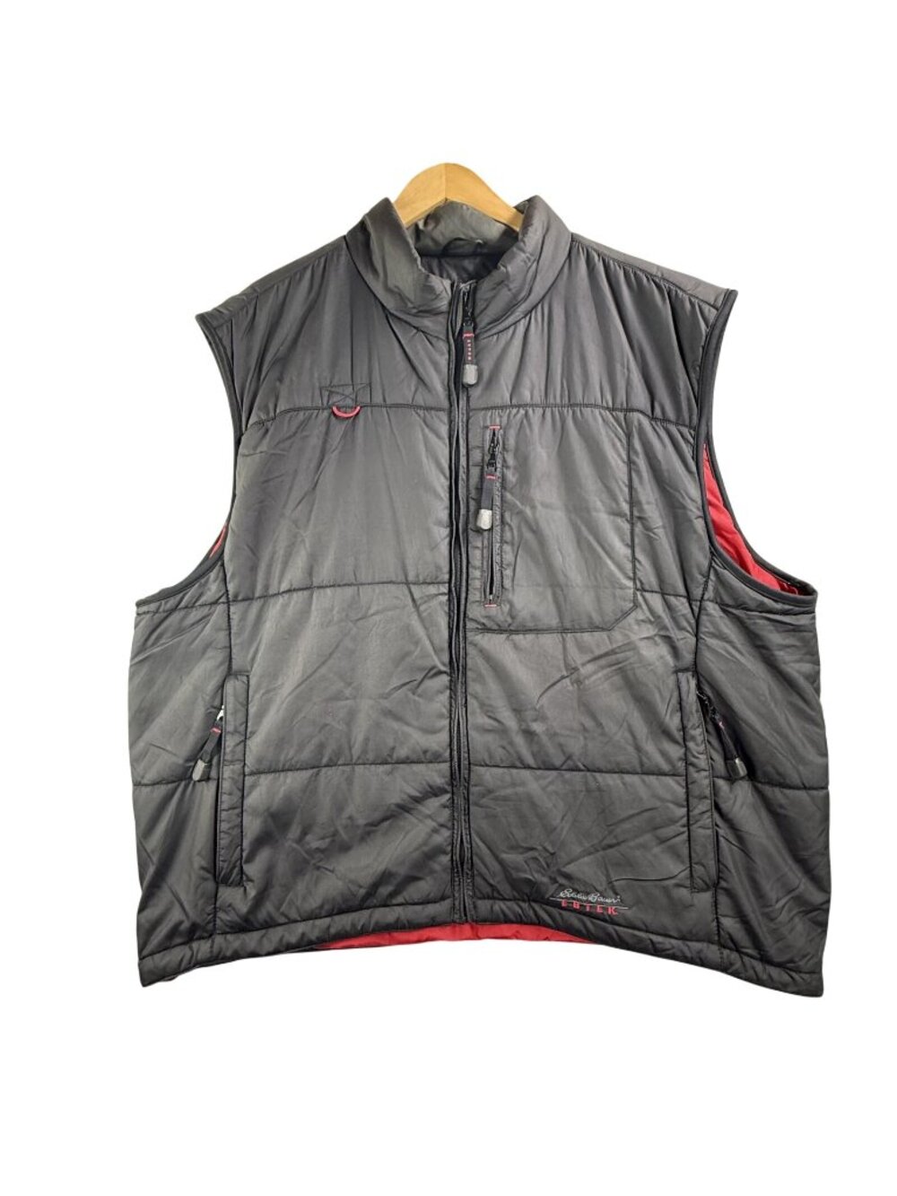 Eddie Bauer EBTEK Vest Mens 2XL Black PrimaLoft Puffer Full Zip Outdoor Hiking